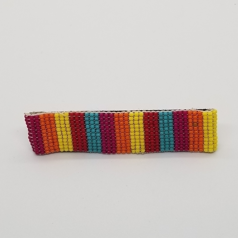 beaded striped hair clip
